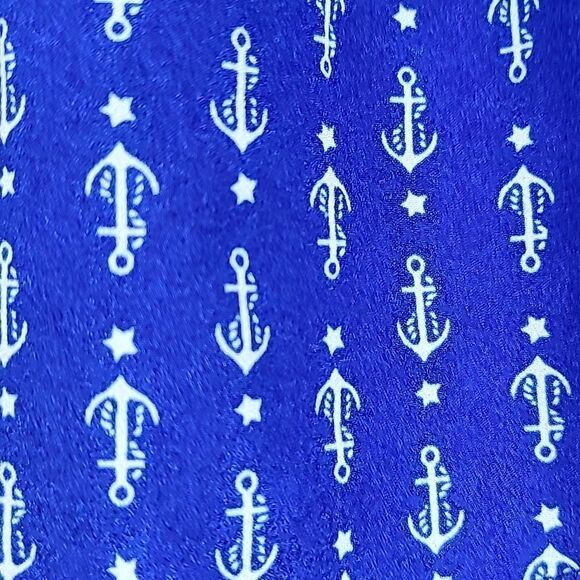 Juniors' Ocean Drive Cobalt Blue Anchor Motif Ruffled Nautical Strapless Dress - Picture 5 of 11